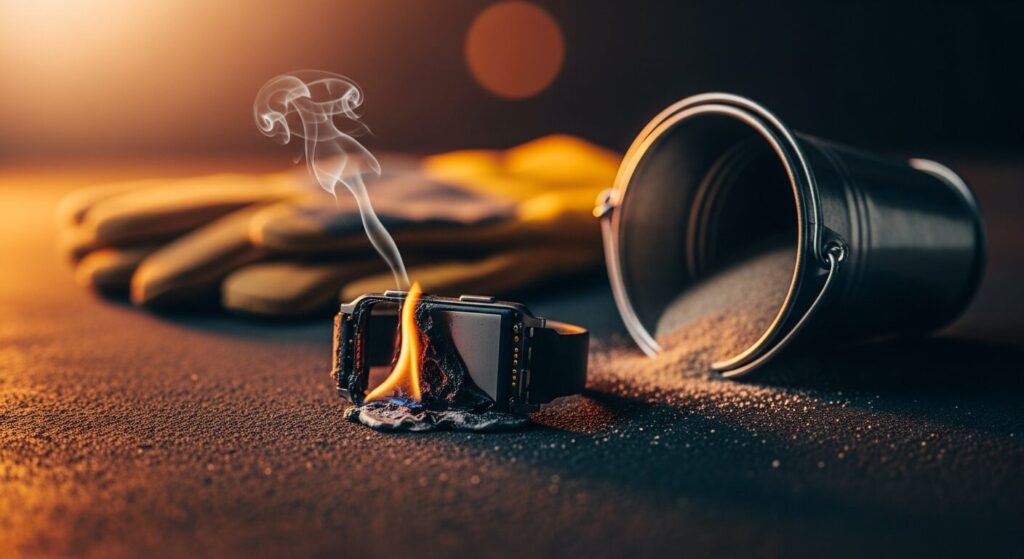 スマートウォッチの電池廃棄と発火対策