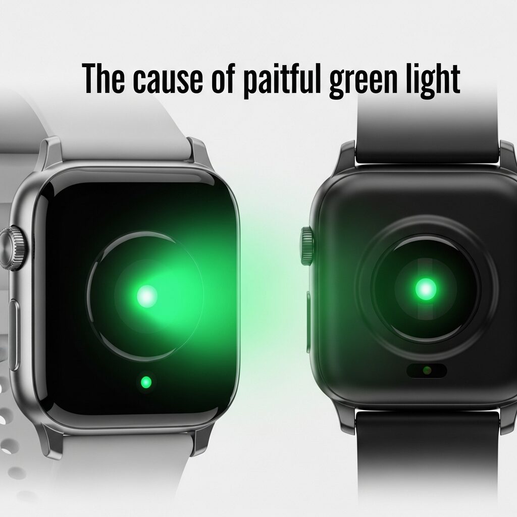 スマートウォッチの緑の光によるやけど予防法
