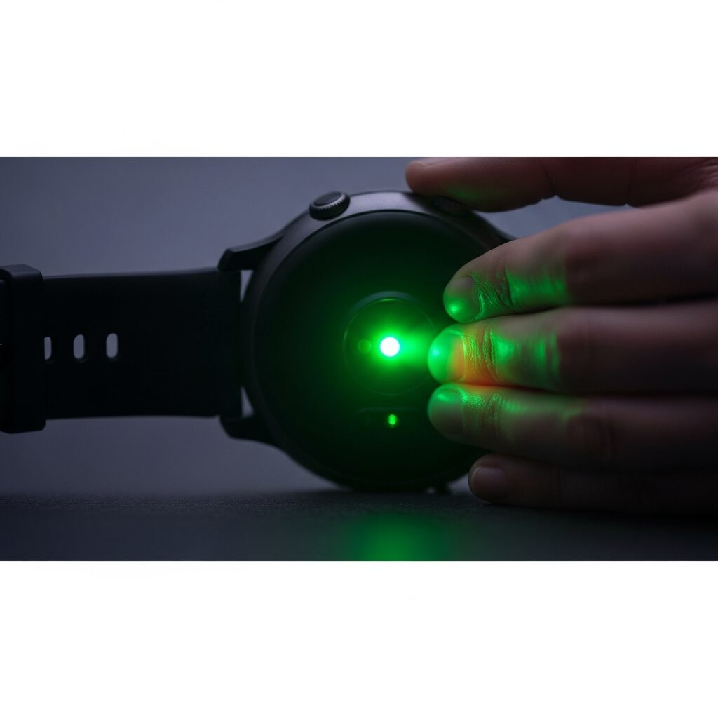 スマートウォッチの緑の光によるやけど対策