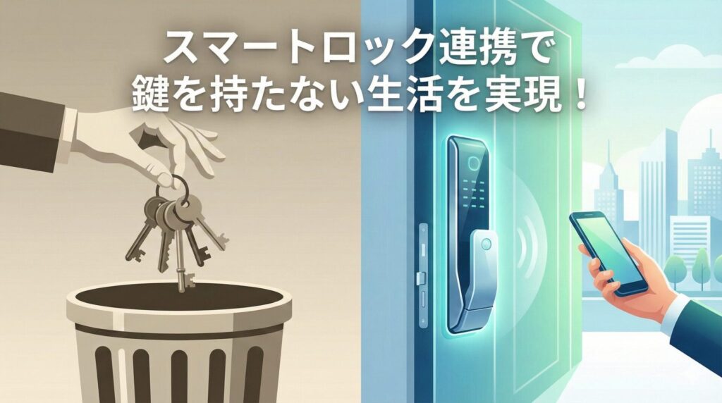 スマートロック連携で鍵を持たない生活を実現！