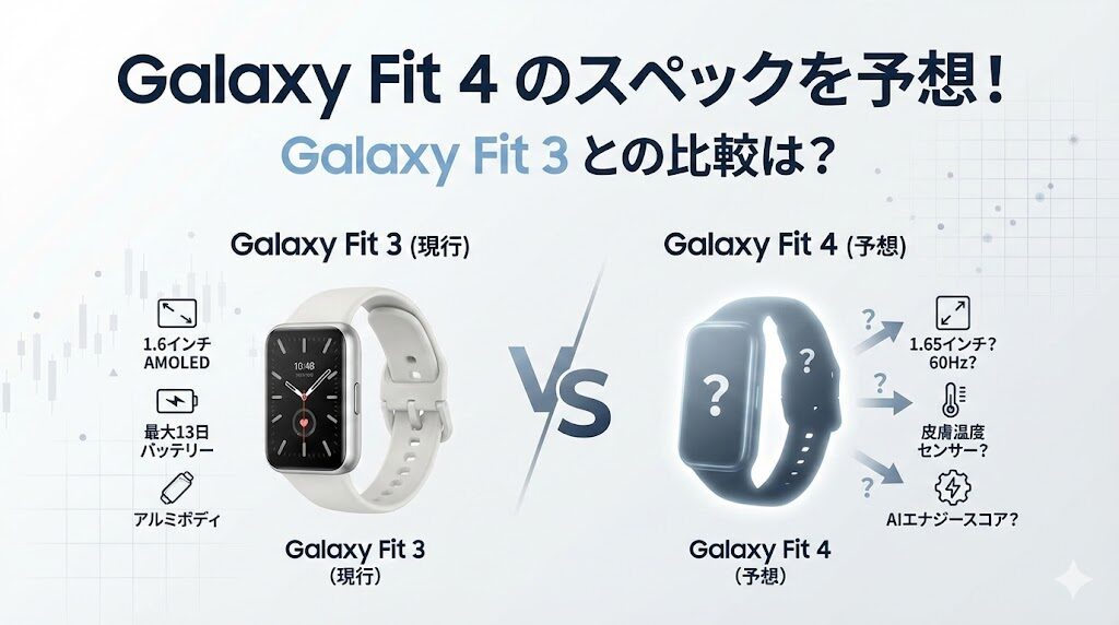 Galaxy Fit 4 のスペックを予想！Galaxy Fit 3 との比較は？