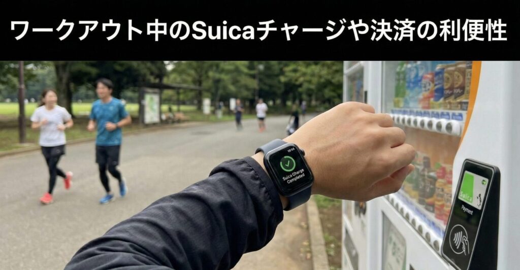 ワークアウト中のSuicaチャージや決済の利便性