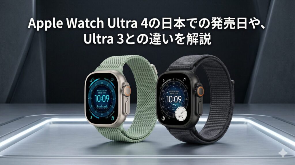 Apple Watch Ultra 4の日本での発売日や、Ultra 3との違いを解説